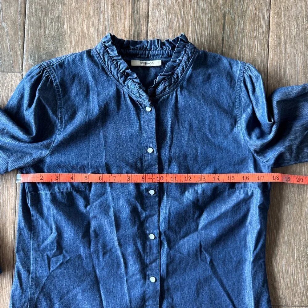 Devernois France women's long sleeve denim blouse size 36EU. US 6 - Picture 5 of 10